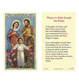 Christian Brands Laminated Prayer to Saint Joseph for Purity Holy Card