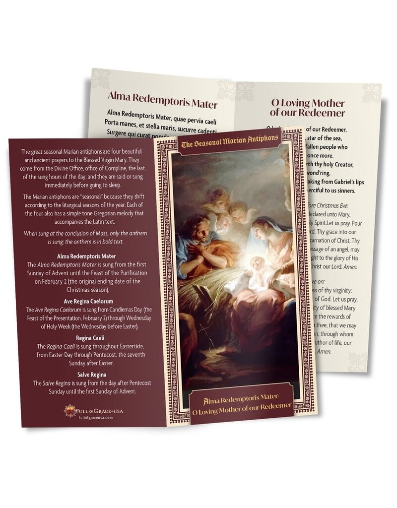 Full of Grace USA Alma Redemptoris Mater Latin-English Holy Card