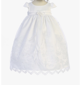 Kid's Dream White Cross Embroidered Christening Gown| Medium