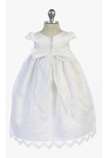 Kid's Dream White Cross Embroidered Christening Gown| Medium