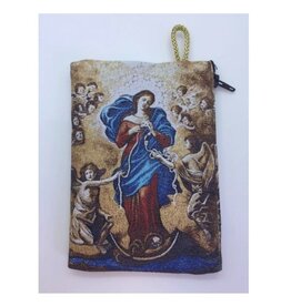 Oremus Mercy Small Rosary Pouch -Lady Undoer of Knots (3″ x 4″)