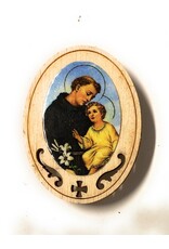 Costa Articoli Religiosi Oval Wooden Magnet | St. Anthony