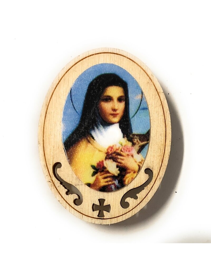 Costa Articoli Religiosi Oval Wooden Magnet | St. Therese