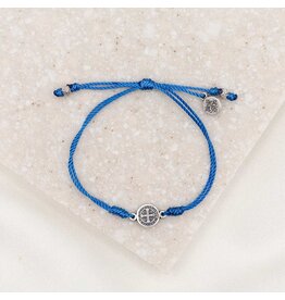 My Saint My Hero Breathe Blessing Bracelet - Silver - Blue