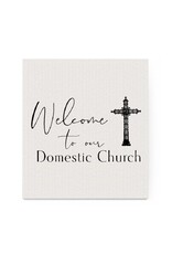Welcome To Our Domestic Church Swedish Dishcloth