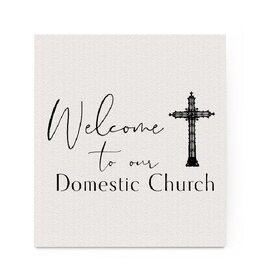 Crows Nest Atelier Welcome To Our Domestic Church Swedish Dishcloth