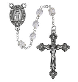 McVan 7mm Crystal Rosary with Deluxe Crucifix and Center