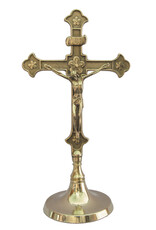 Goldscheider of Vienna 11.5" Brass Standing Altar Crucifix