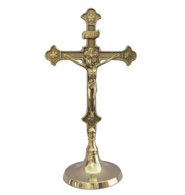 Goldscheider of Vienna 11.5" Brass Standing Altar Crucifix