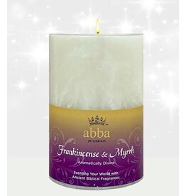 Abba Candle-Frankincense & Myrrh-White 3x4