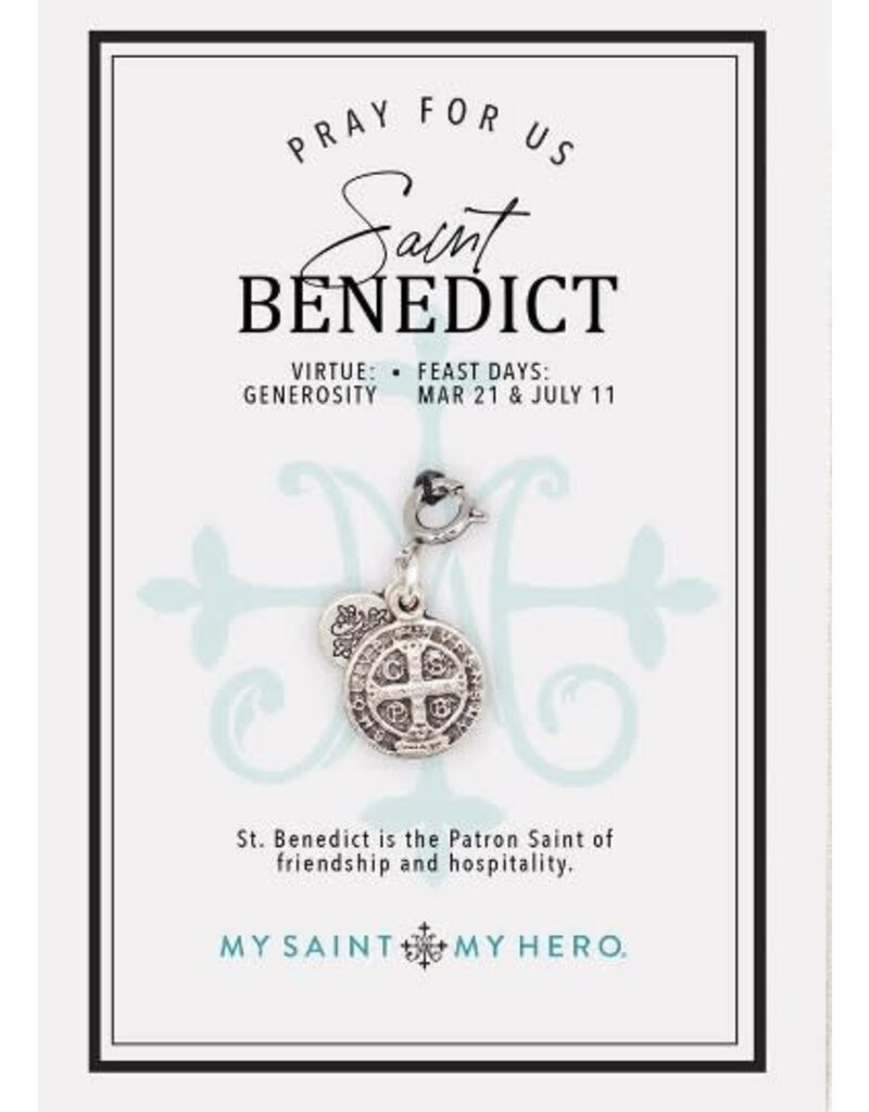My Saint My Hero St. Benedict Medium Silver Medal Charm
