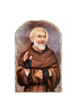 Avalon Gallery St. Padre Pio Arched Tile Plaque with Stand