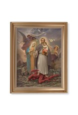 WJ Hirten 13 1/2" x 16 9/16" St. Joseph Terror of Demons with Gold Leaf Antique Finished Frame