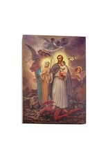 WJ Hirten 7 1/2" x 10" Saint Joseph terror of Demons Gold Embossed Wood Plaque