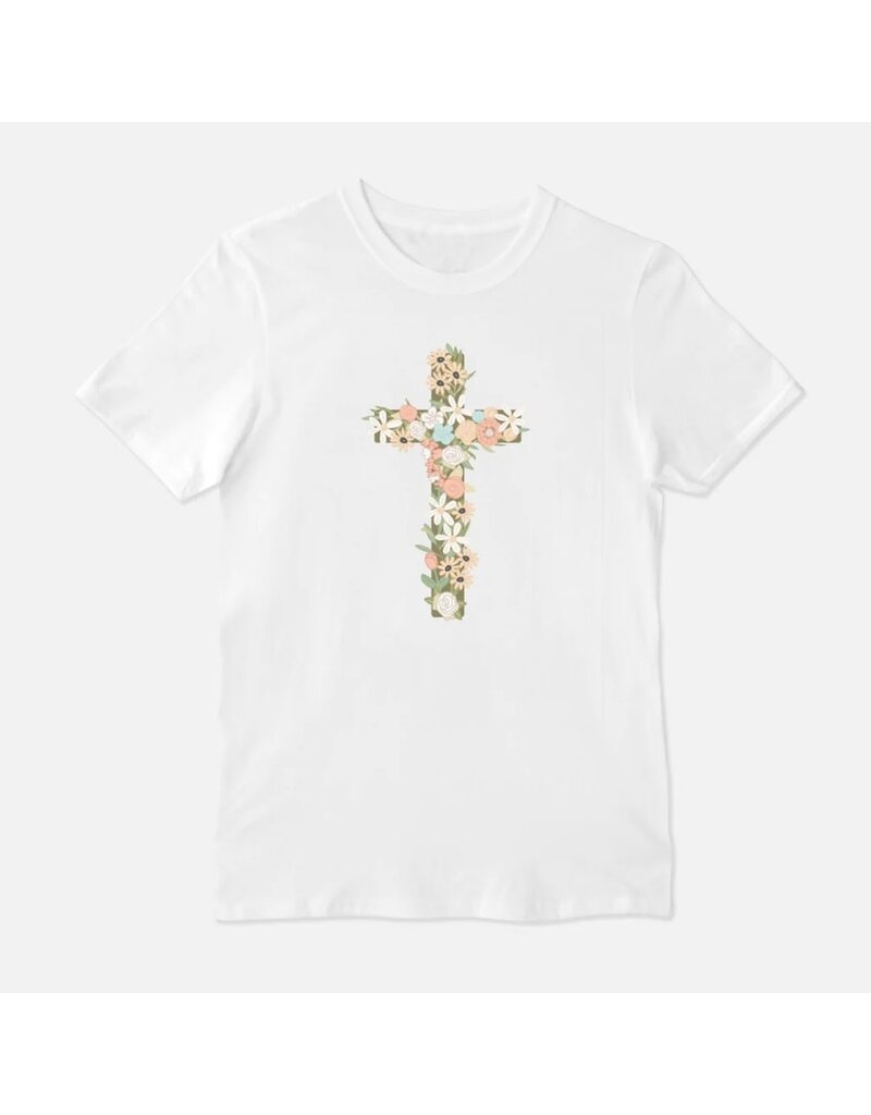 Sketch + Sentiment Floral Cross T Shirt (3T)