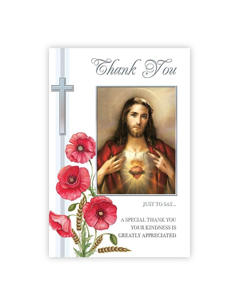 Christian Brands Sacred Heart Thank You Card