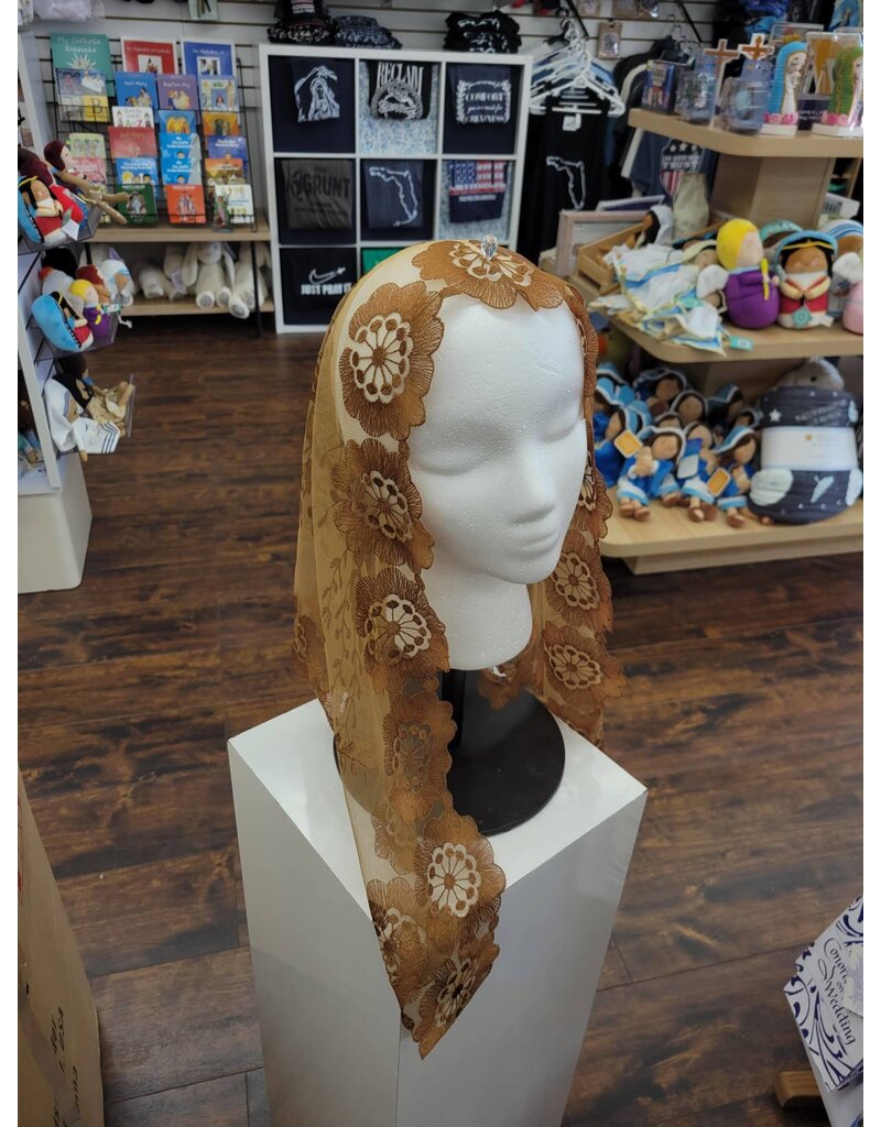 St. Stephen's Bookstore Spanish Mantilla Veil Elaina Caramel