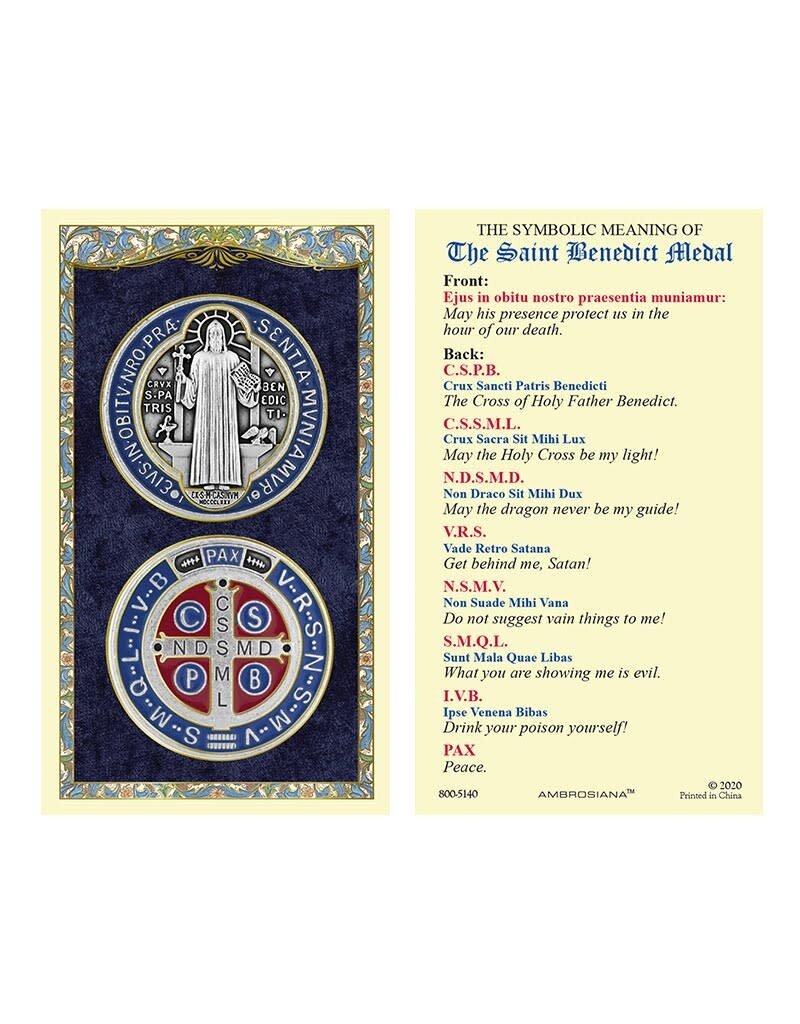 Ambrosiana St Benedict Medal Laminated Holy Card