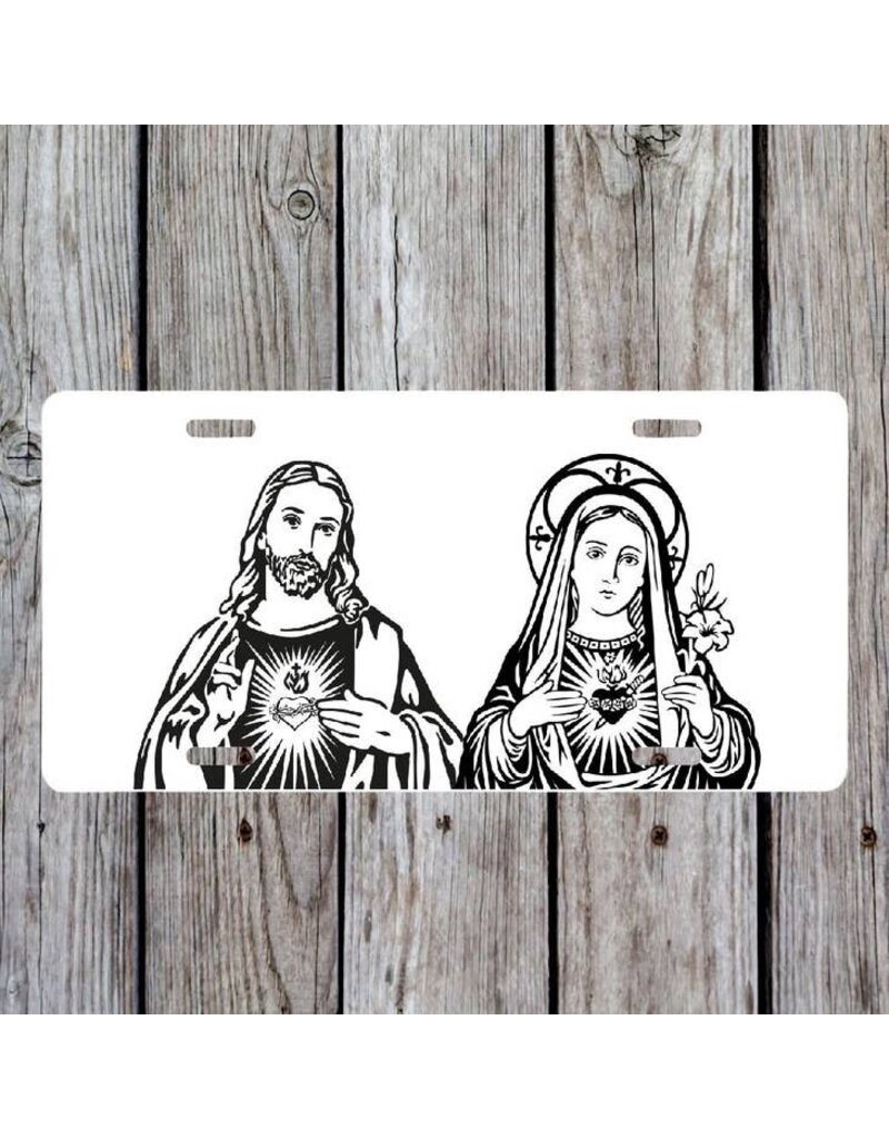 Crows Nest Atelier Sacred Heart | Immaculate Heart Vanity Auto License Plate