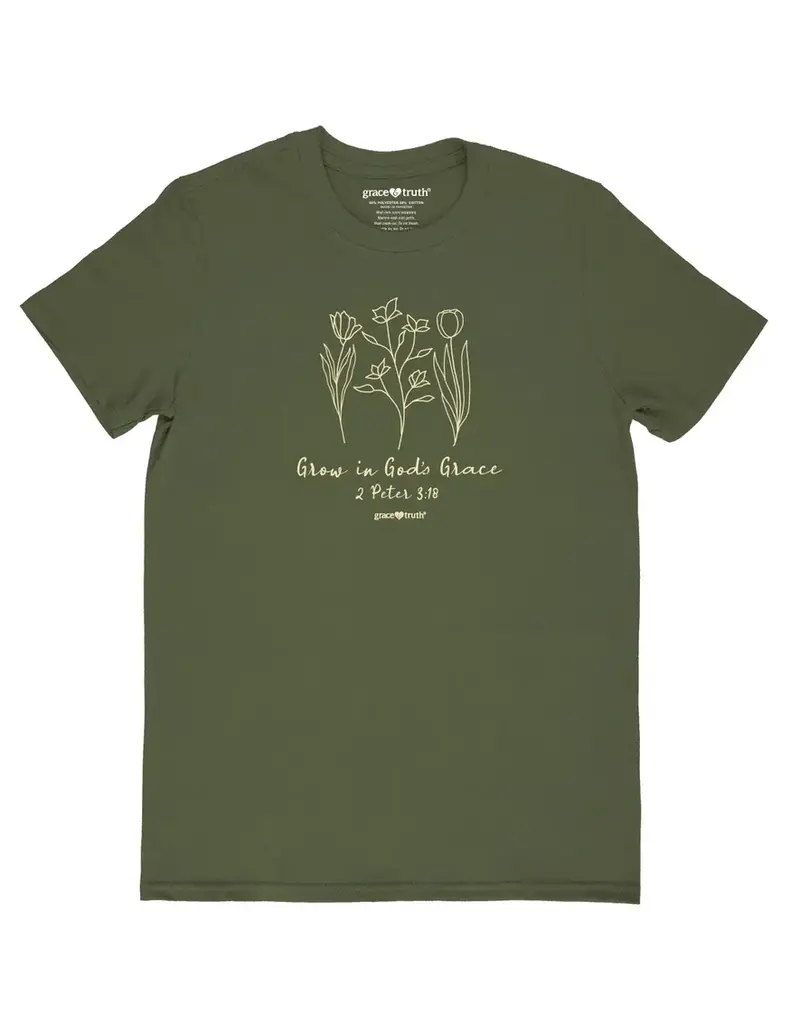 Kerusso Grow in Grace T Shirt Moss Green Large