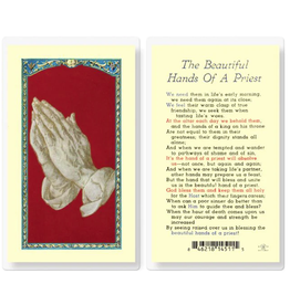 WJ Hirten Laminated Prayer Card The Beautiful Hands Of a Priest