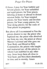 John Brandi Prayer for Priests Paper Holy Card