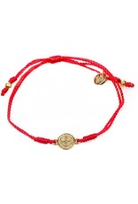 My Saint My Hero Breathe Blessing Bracelet- Gold/ Red