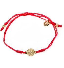 My Saint My Hero Breathe Blessing Bracelet- Gold/ Red
