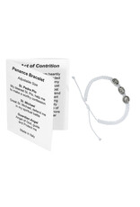 McVan Kids White Corded Penance Bracelet with Padre Pio, Guardian Angel and St. Michael Medals and Card