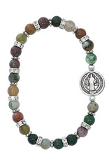 McVan India Agate St. Benedict Stretch Bracelet