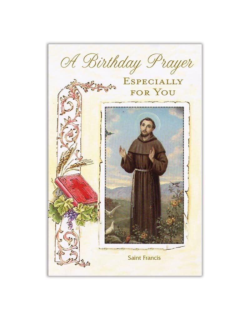 Christian Brands A Birthday Prayer Especially for You - Birthday Card with Removable St Francis Holy Card