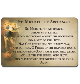 Catholic ID St. Michael the Archangel Card with Guardian Angel Prayer