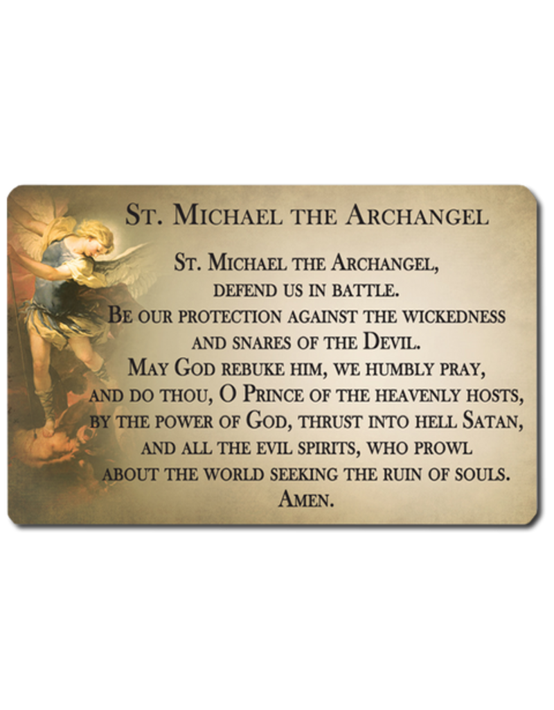 Catholic ID St. Michael the Archangel Card with Guardian Angel Prayer