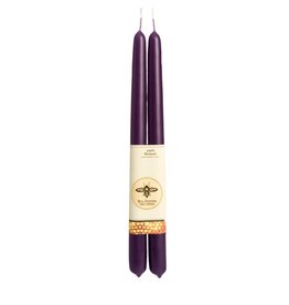 Big Dipper Wax Works 100% Pure Beeswax Tapers- Eggplant (2 Pack)