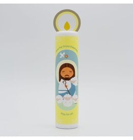 Shining Light Dolls Jesus Christ, the Good Shepherd (The Our Father) Wooden Prayer Candle