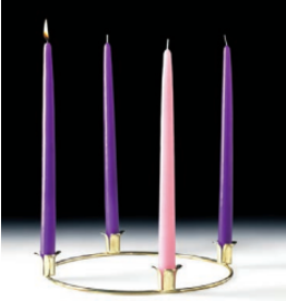 Cathedral Candle Co. 12" Tapers, 4 Piece Set, 3 Purple 1 Pink Advent Candles