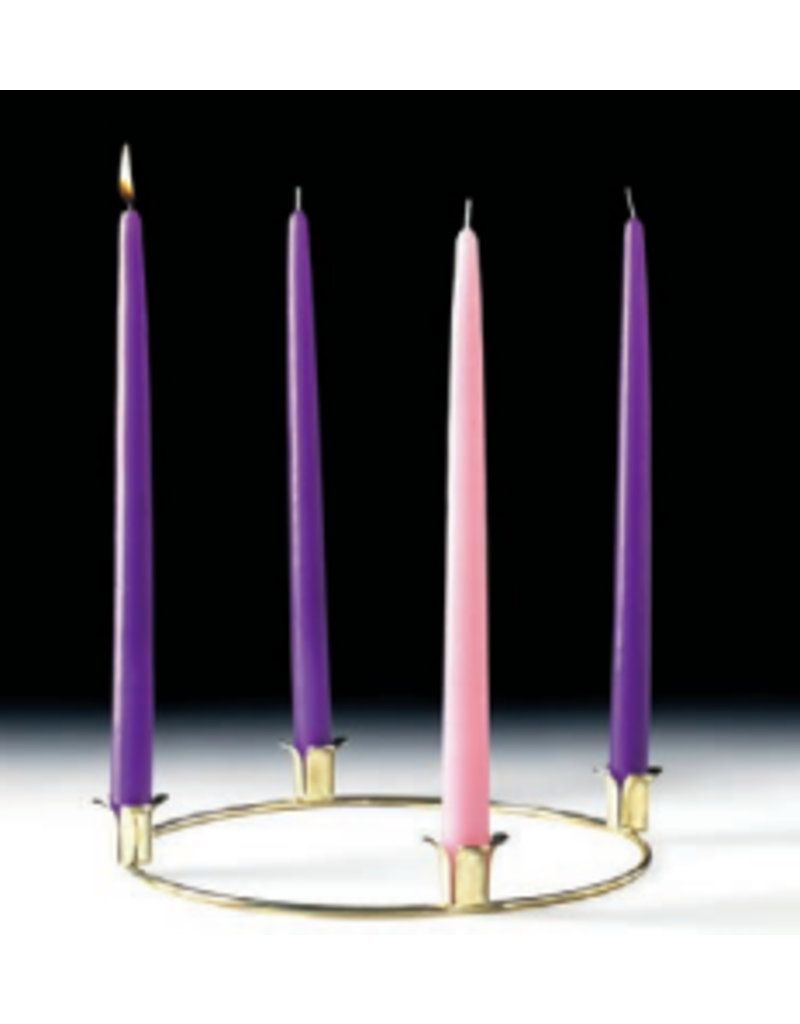 Cathedral Candle Co. 12" Tapers, 4 Piece Set, 3 Purple 1 Pink Advent Candles