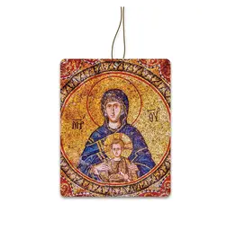 Logos Trading Post Air Freshener Mosaic Of Christ Pantocrator And The Virgin And Child - Strawberry