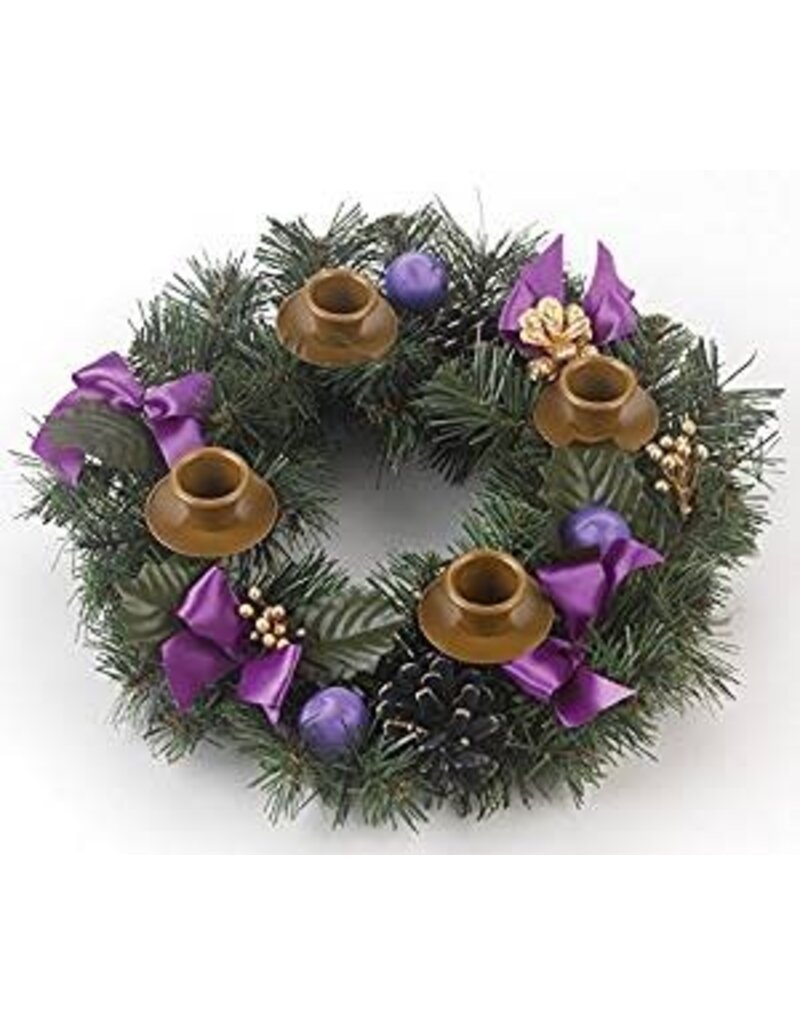 Vermont Christmas Company Purple Ribbon Advent Wreath