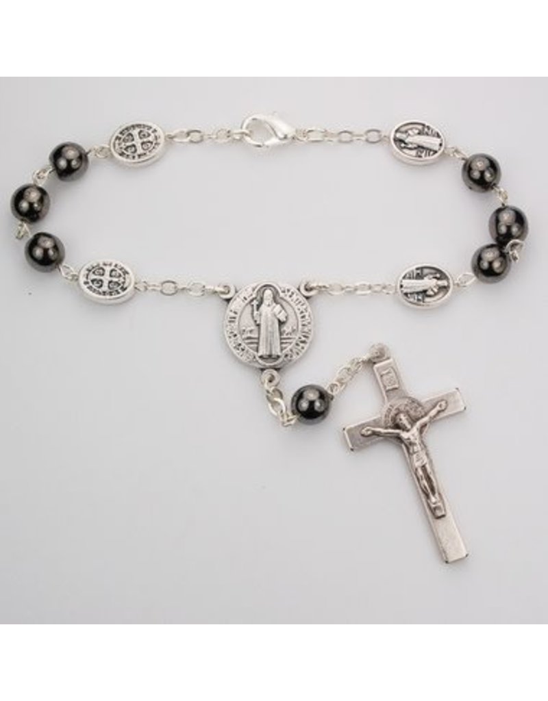 McVan Hematite St. Benedict Auto Rosary