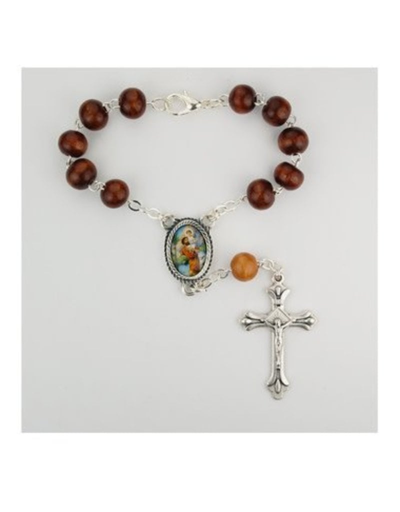 McVan Brown Wood St. Christopher Auto Rosary