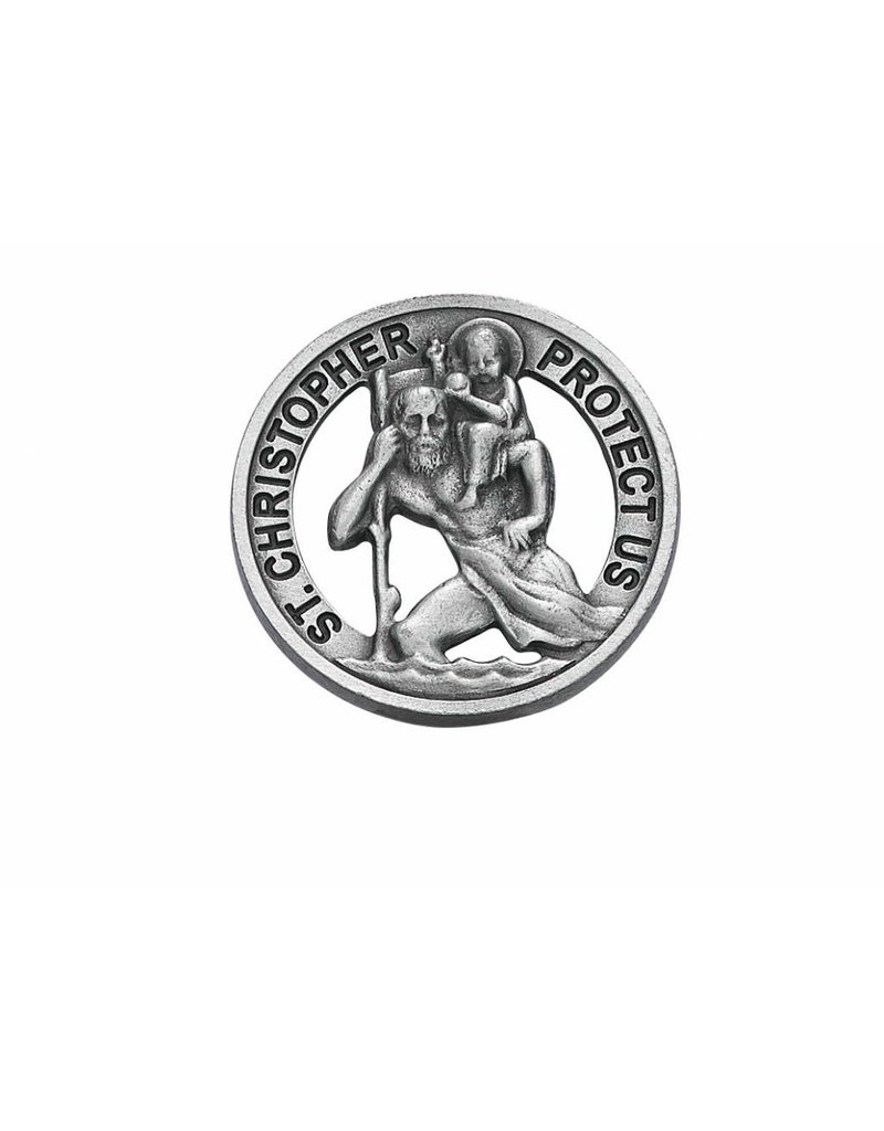 McVan Round Cut Out St. Christopher Visor Clip