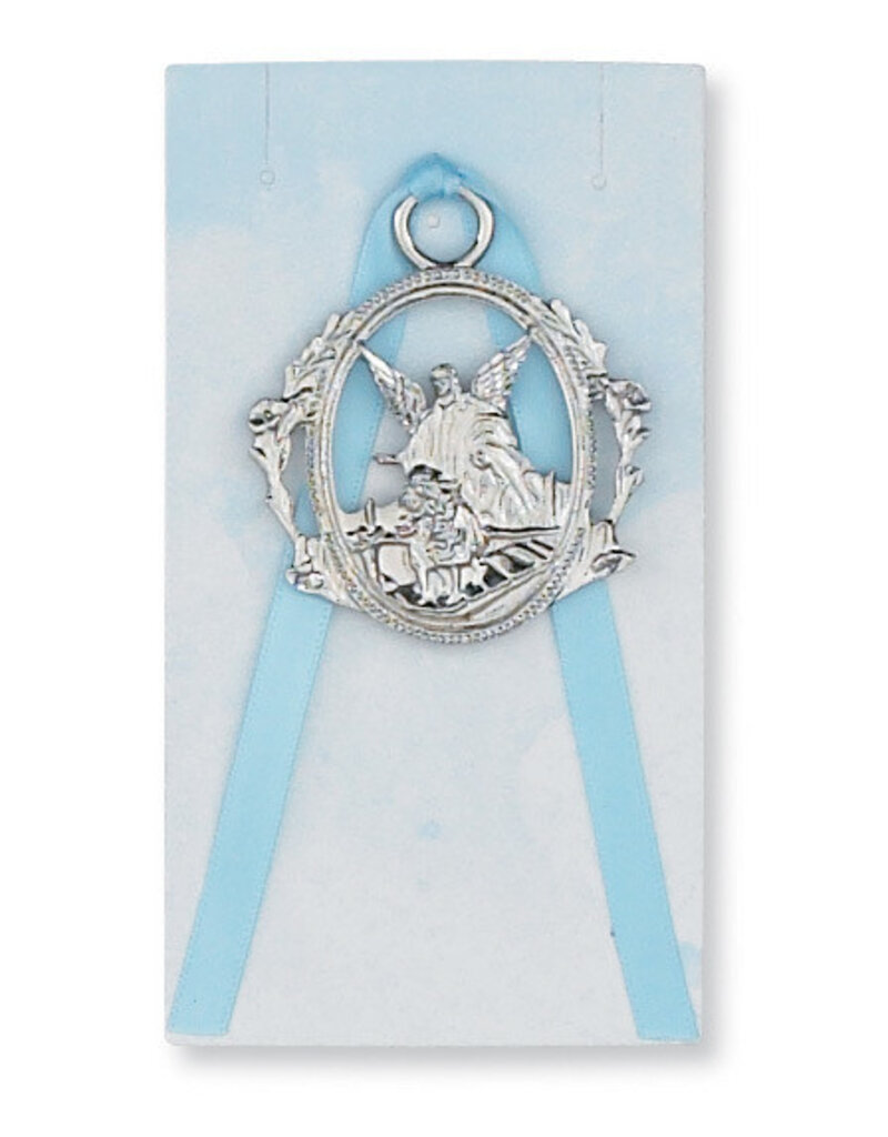 McVan Blue Ribbon Guardian Angel Crib Medal for Boy