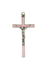 McVan 5" Pink Enamel with Silver Corpus Crucifix