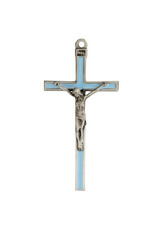 McVan 5" Blue Enamel with Silver Corpus Crucifix