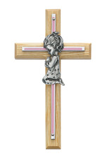 McVan 7" Pink Oak Girls Wall Cross