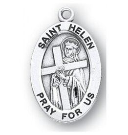 HMH Religious Sterling Silver St. Helen Medal With 18" Chain Necklace