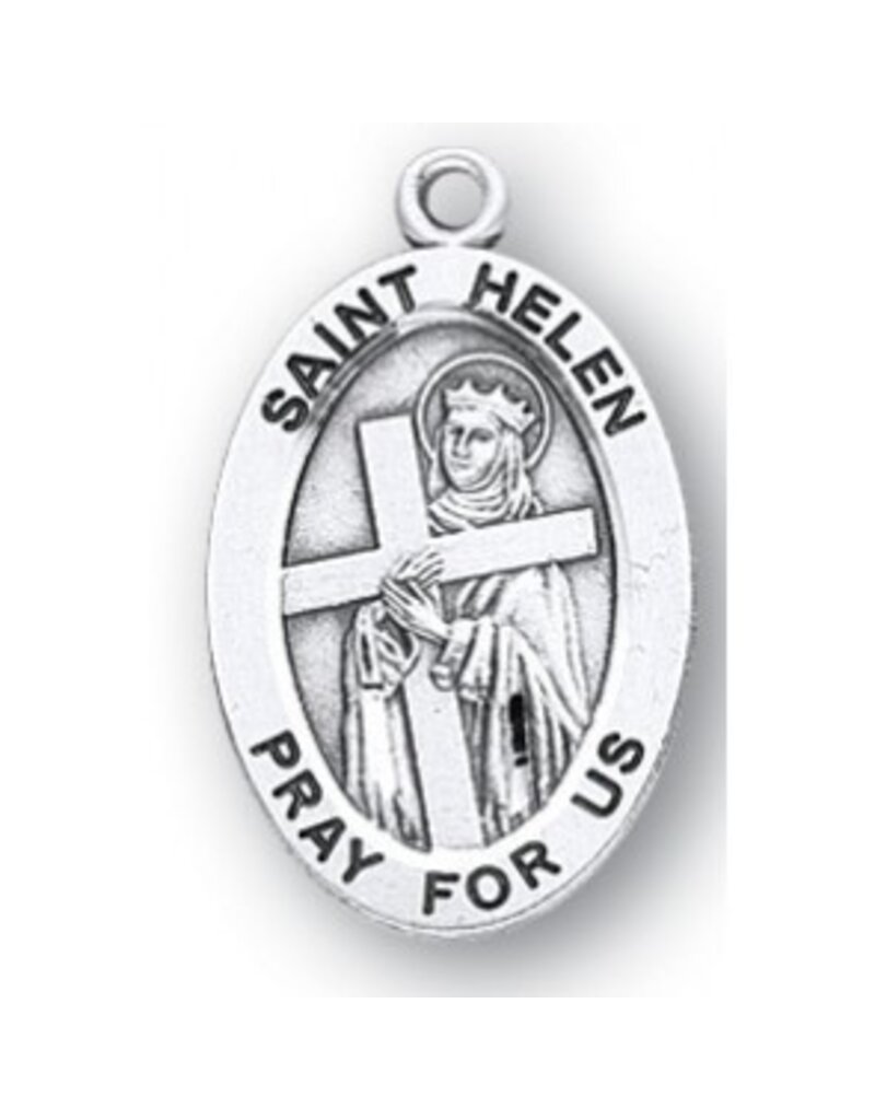 HMH Religious Sterling Silver St. Helen Medal With 18" Chain Necklace