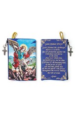 Logos Trading Post St. Michael w/ Prayer Woven Tapestry Rosary Pouch
