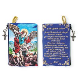 Logos Trading Post St. Michael w/ Prayer Woven Tapestry Rosary Pouch